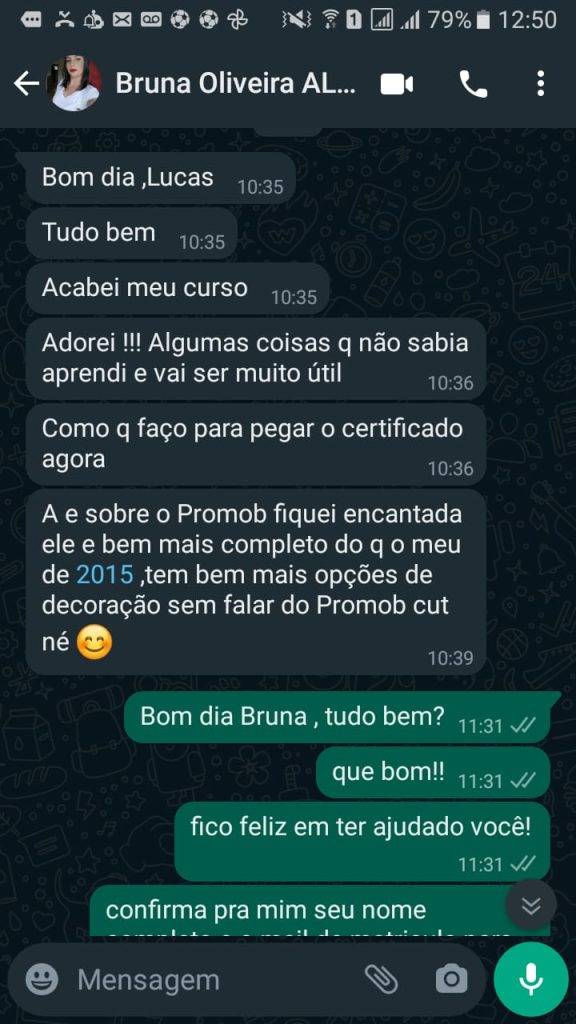 depoimento aluno curso de promob bruna